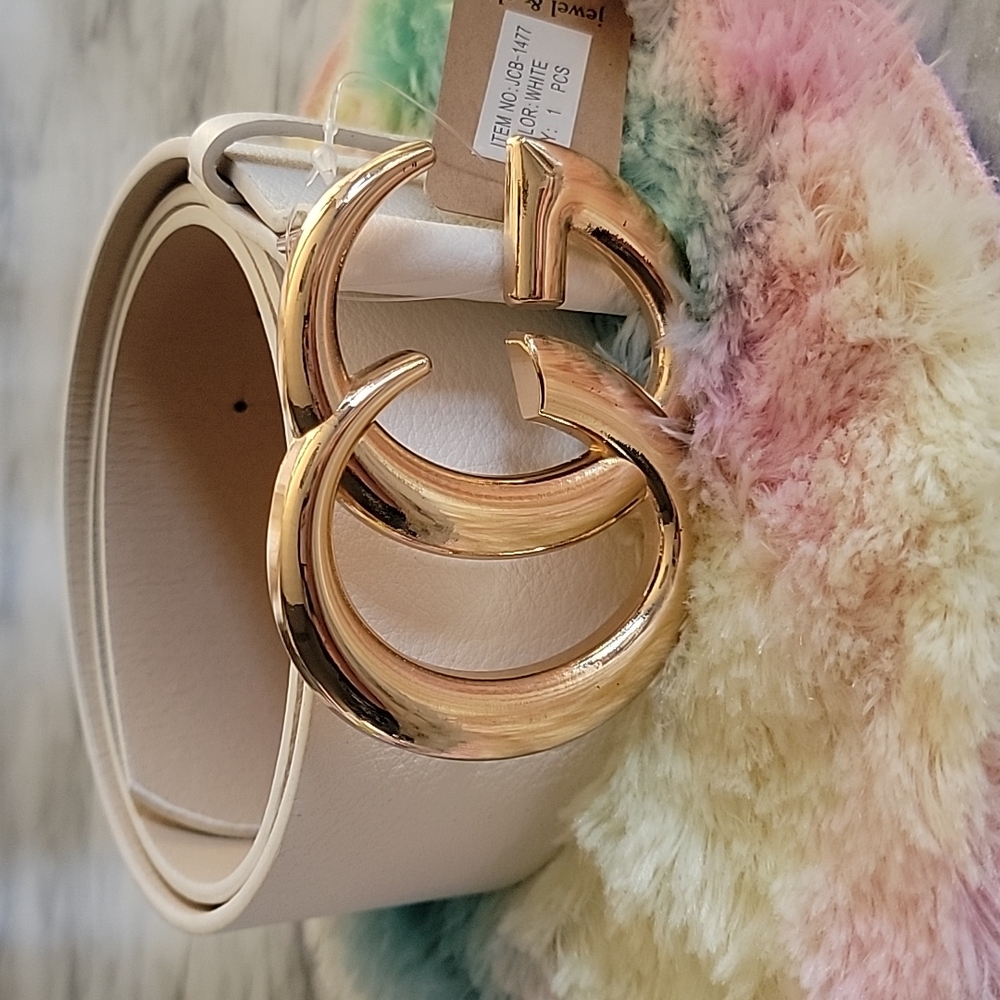 WOMENS WHITE FASHION BELT BY JEWEL & CLARA